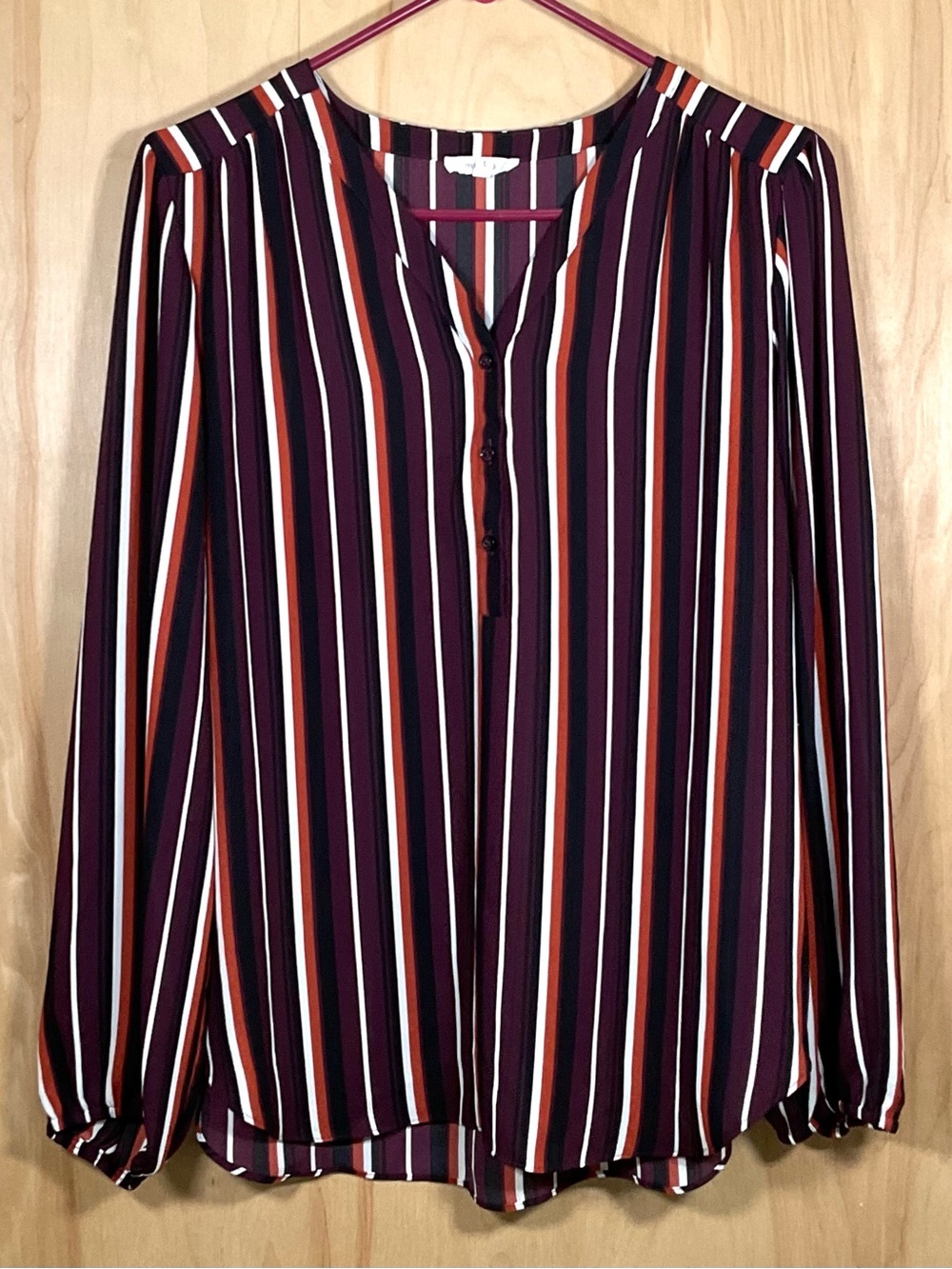 Maurices Striped Sheer Blouse - EUC